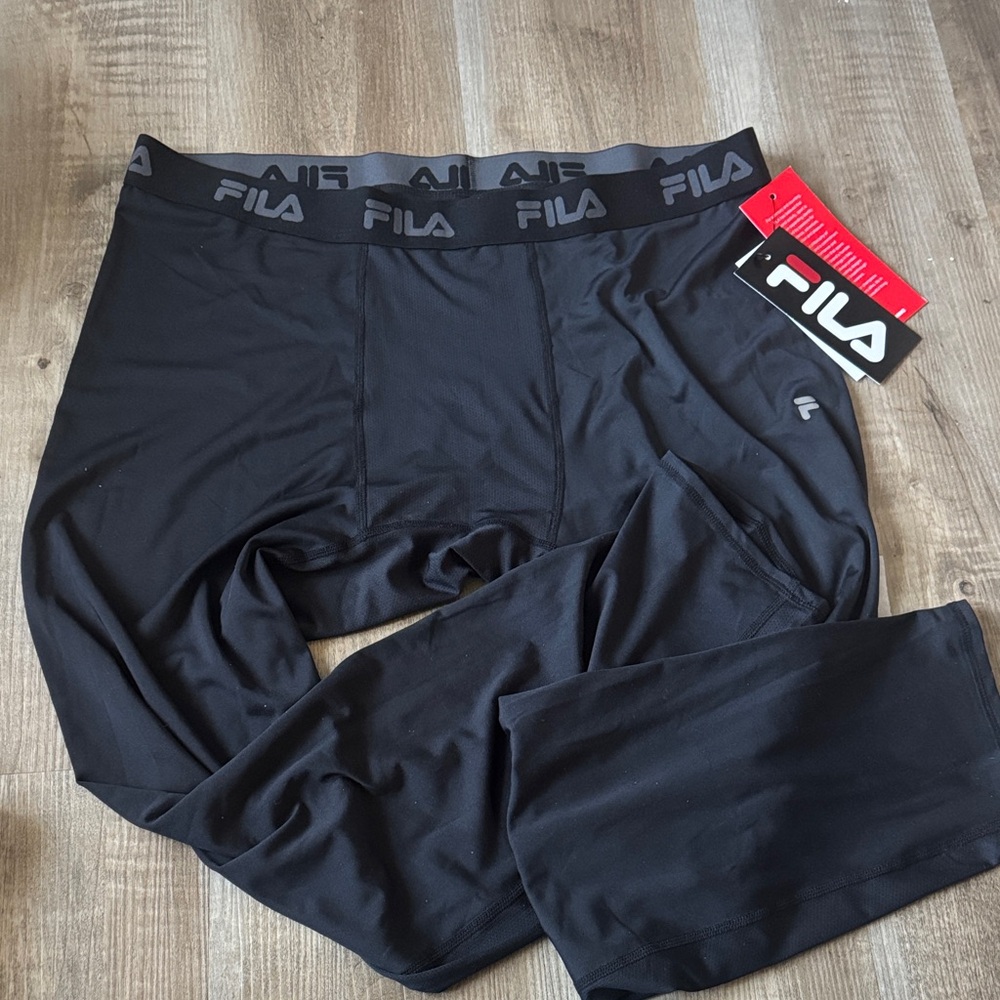 FILA Men's Black Baselayer Tights